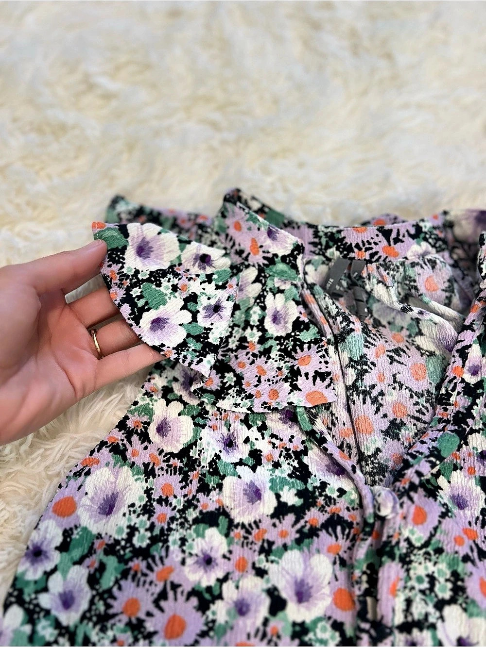 Anthropologie Floral Ruffle Blouse - Picture 7 of 8